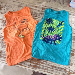 at & Jack Dino Tank Set • XS 4/5 • 2-Pack Sleeveless Tops